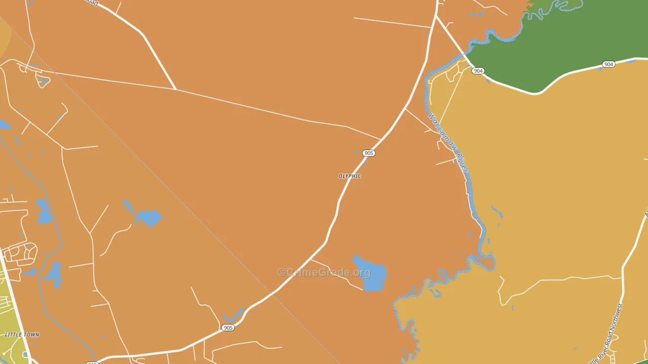 Olyphic, NC Map of Drug-Related Crime Rates