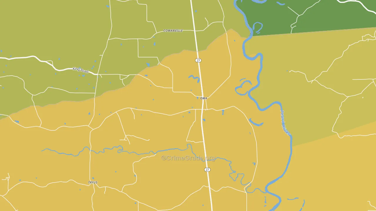 Oma, MS Map of Drug-Related Crime Rates