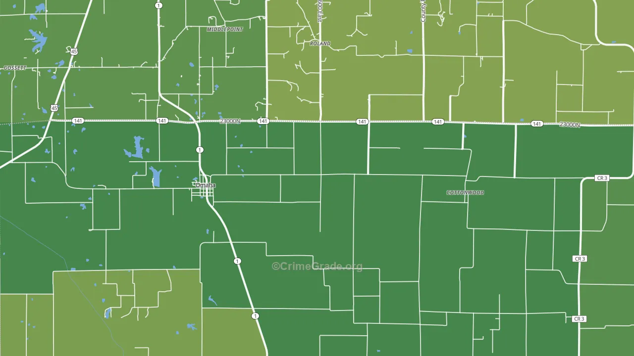 Omaha, IL Map of Drug-Related Crime Rates
