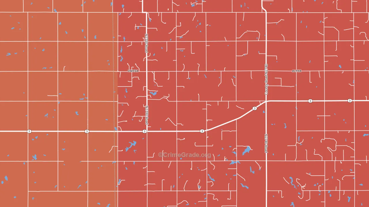 Omega, OK Map of Drug-Related Crime Rates