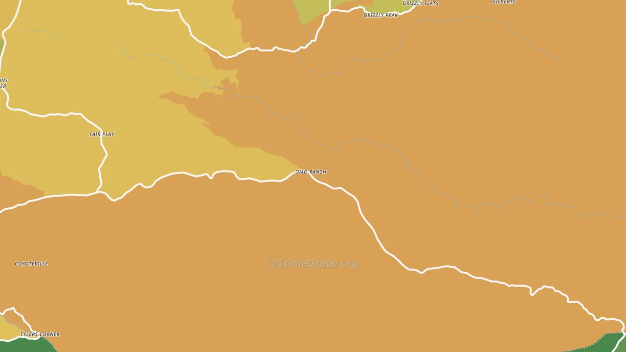 Omo Ranch, CA Map of Drug-Related Crime Rates