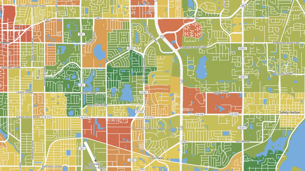 On Top of The World, Clearwater, FL Map of Drug-Related Crime Rates