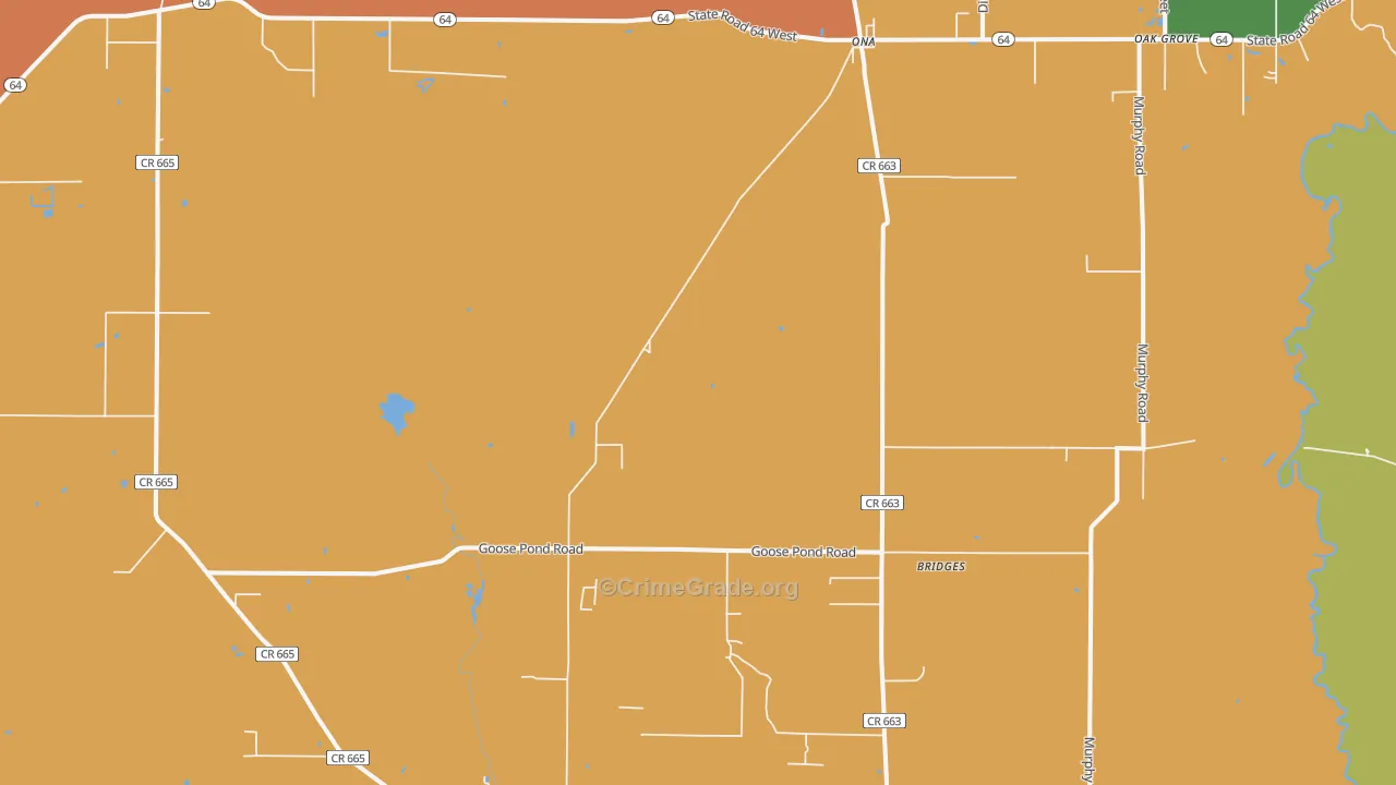 Ona, FL Map of Drug-Related Crime Rates
