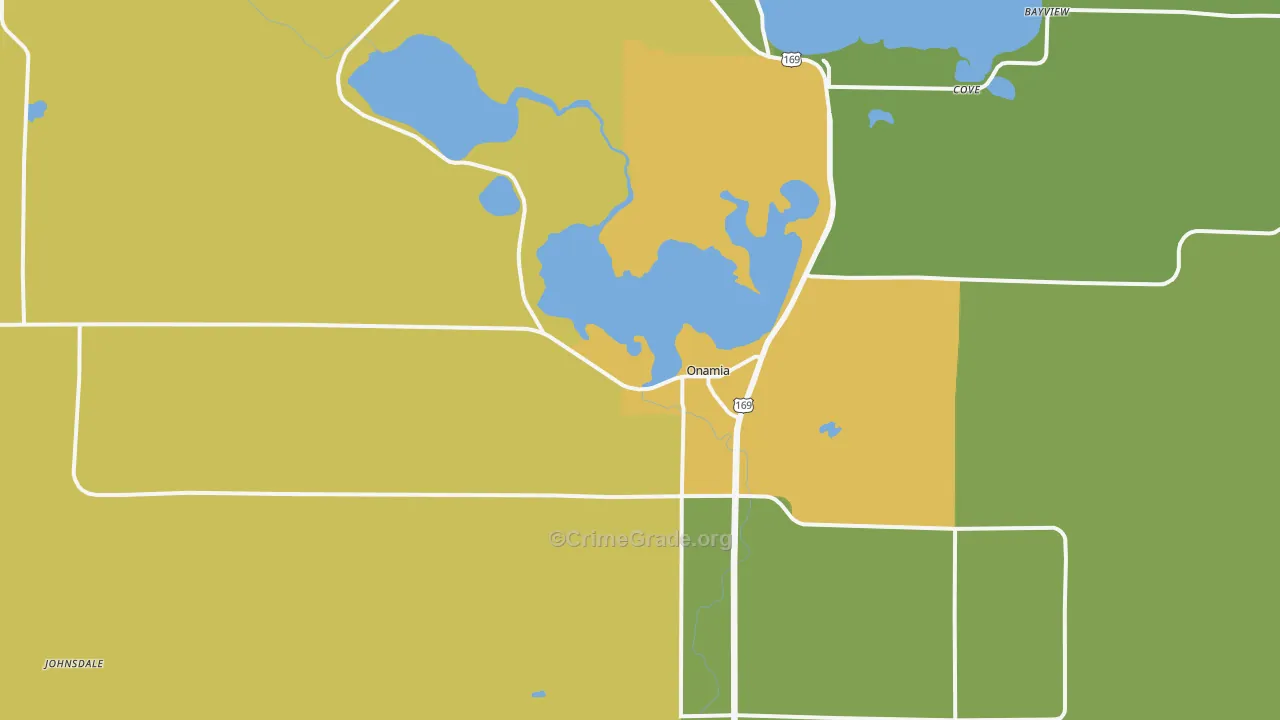 Onamia, MN Map of Drug-Related Crime Rates