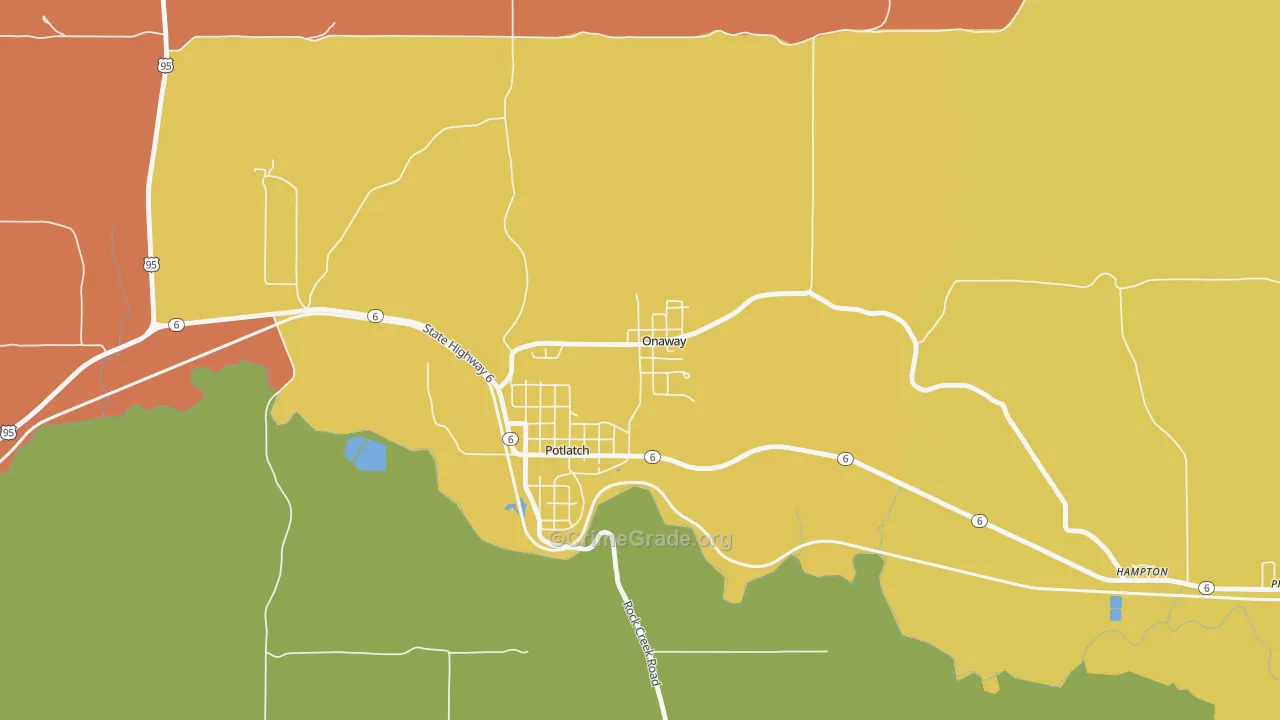 Onaway, ID Map of Drug-Related Crime Rates