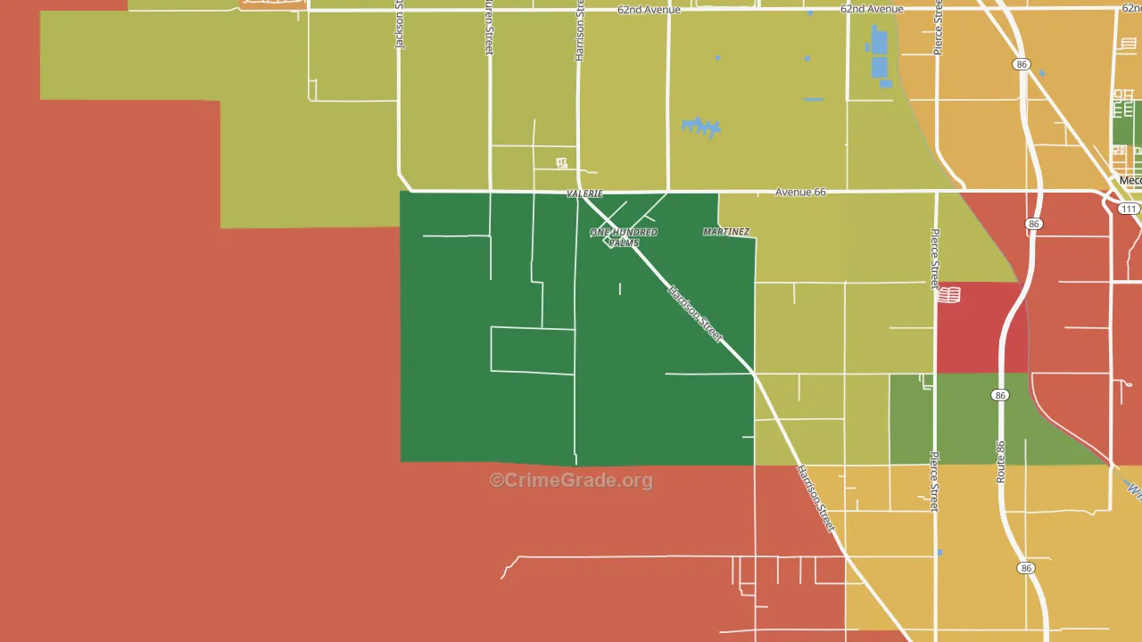 One Hundred Palms, CA Map of Drug-Related Crime Rates