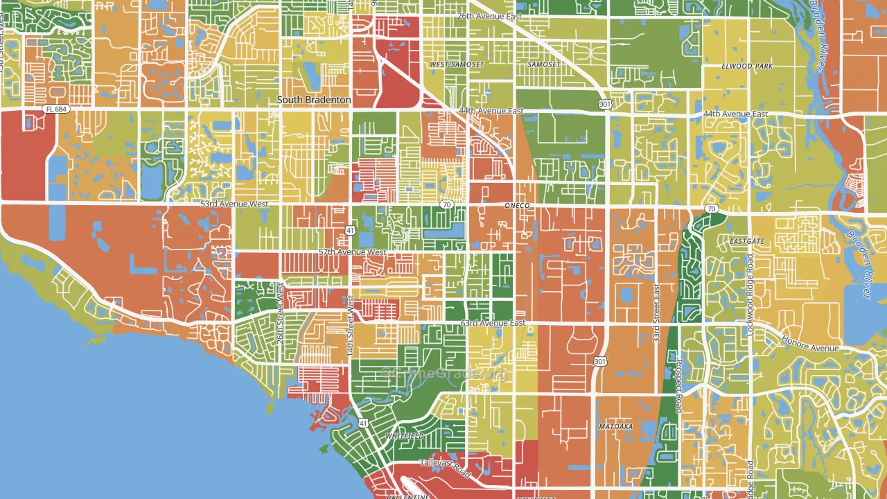 Oneco, Bradenton, FL Map of Drug-Related Crime Rates