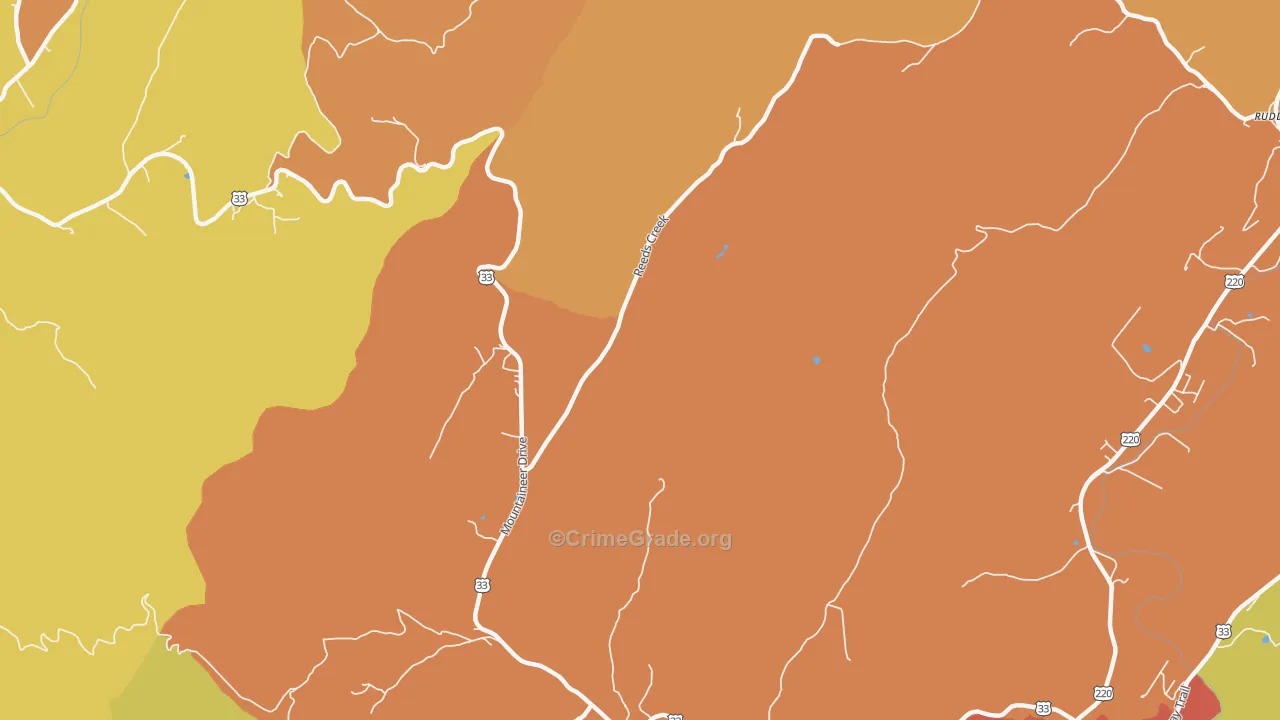Onego, WV Map of Drug-Related Crime Rates