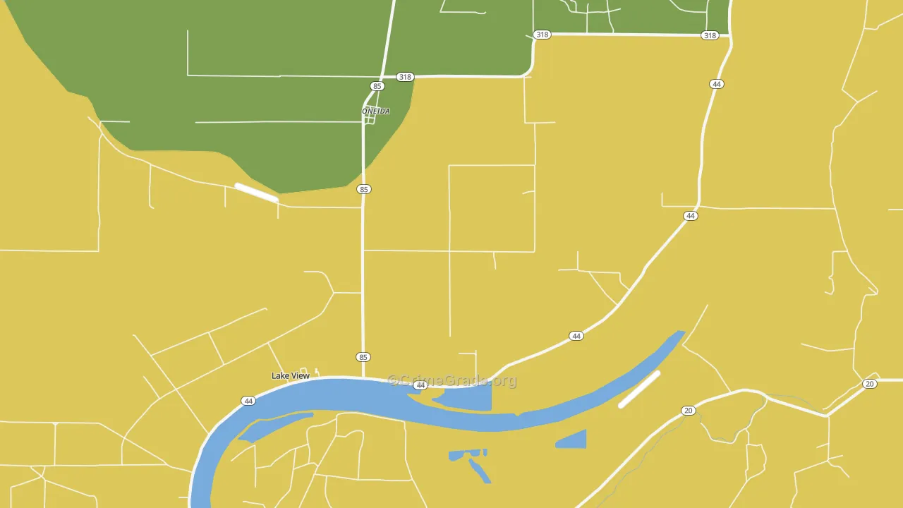 Oneida, AR Map of Drug-Related Crime Rates