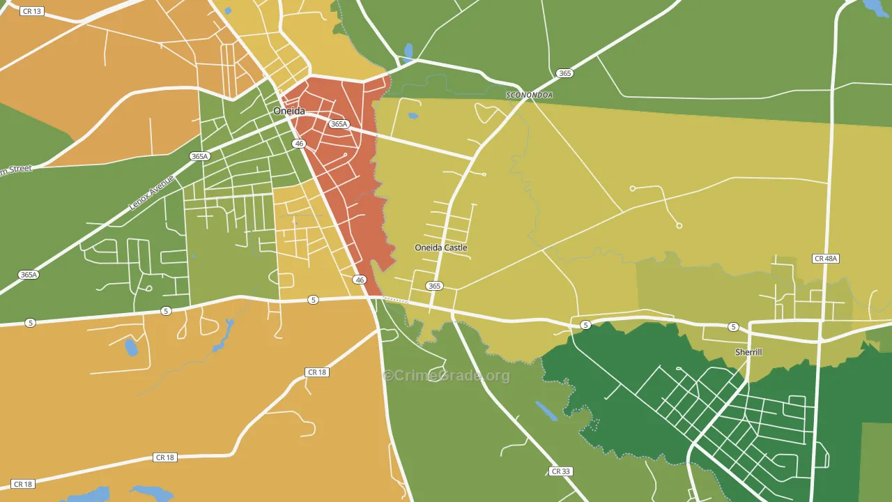 Oneida Castle, NY Map of Drug-Related Crime Rates