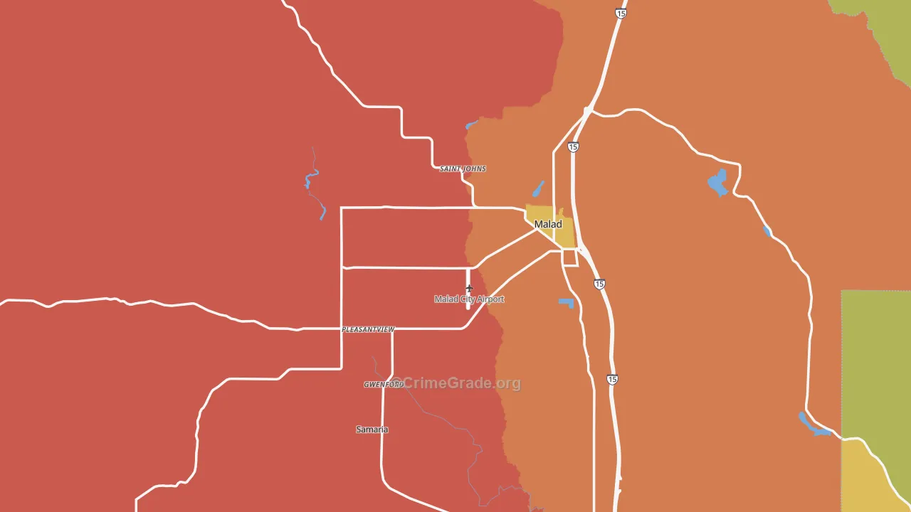 Oneida County, ID Map of Drug-Related Crime Rates