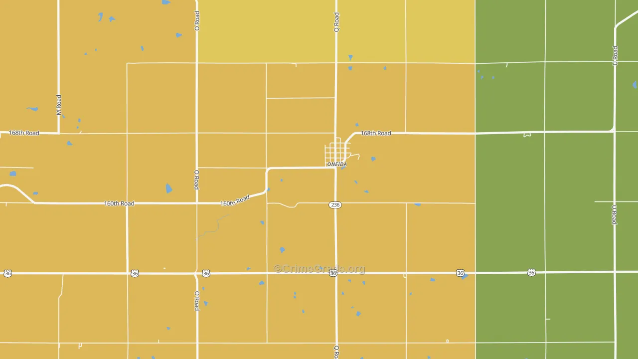 Oneida, KS Map of Drug-Related Crime Rates