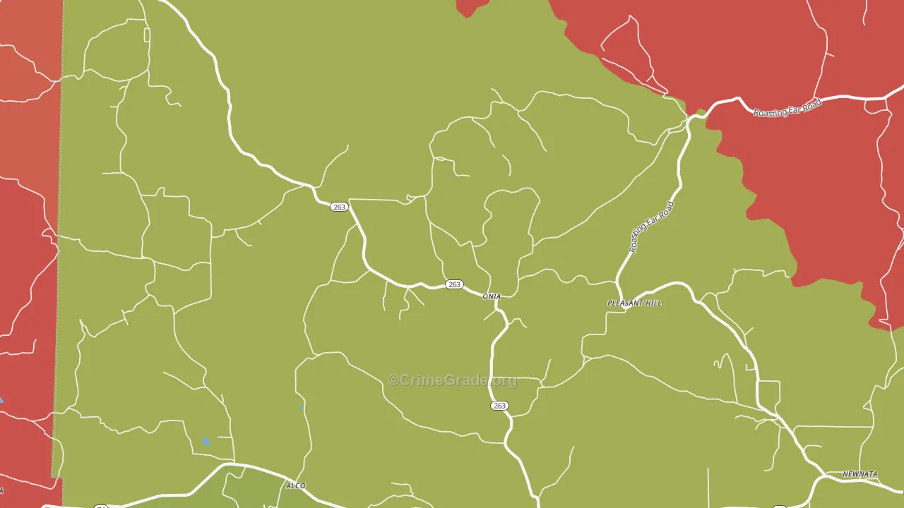 Onia, AR Map of Drug-Related Crime Rates