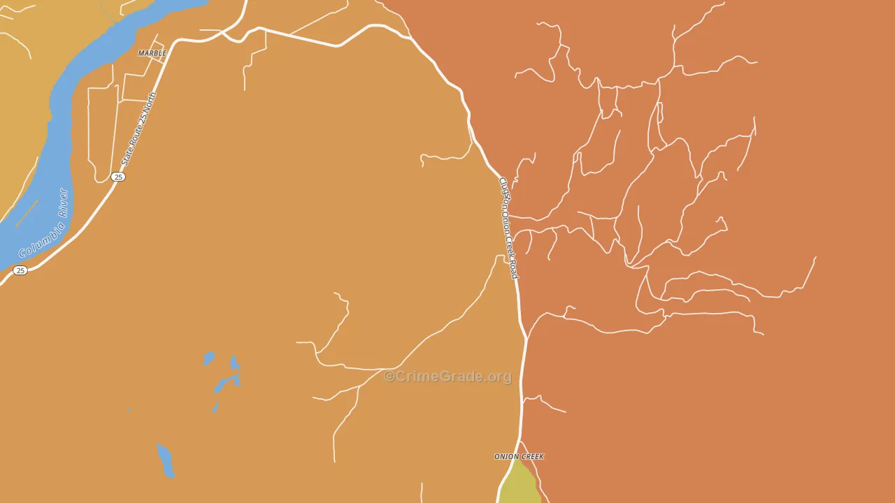 Onion Creek, WA Map of Drug-Related Crime Rates