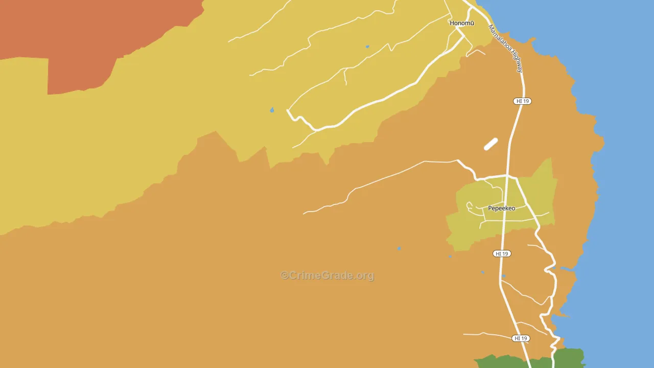 Onomea, HI Map of Drug-Related Crime Rates