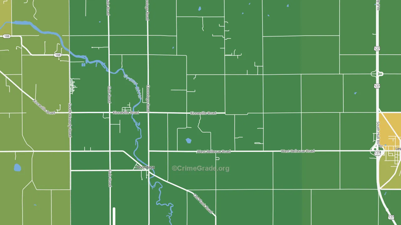 Onondaga, MI Map of Drug-Related Crime Rates