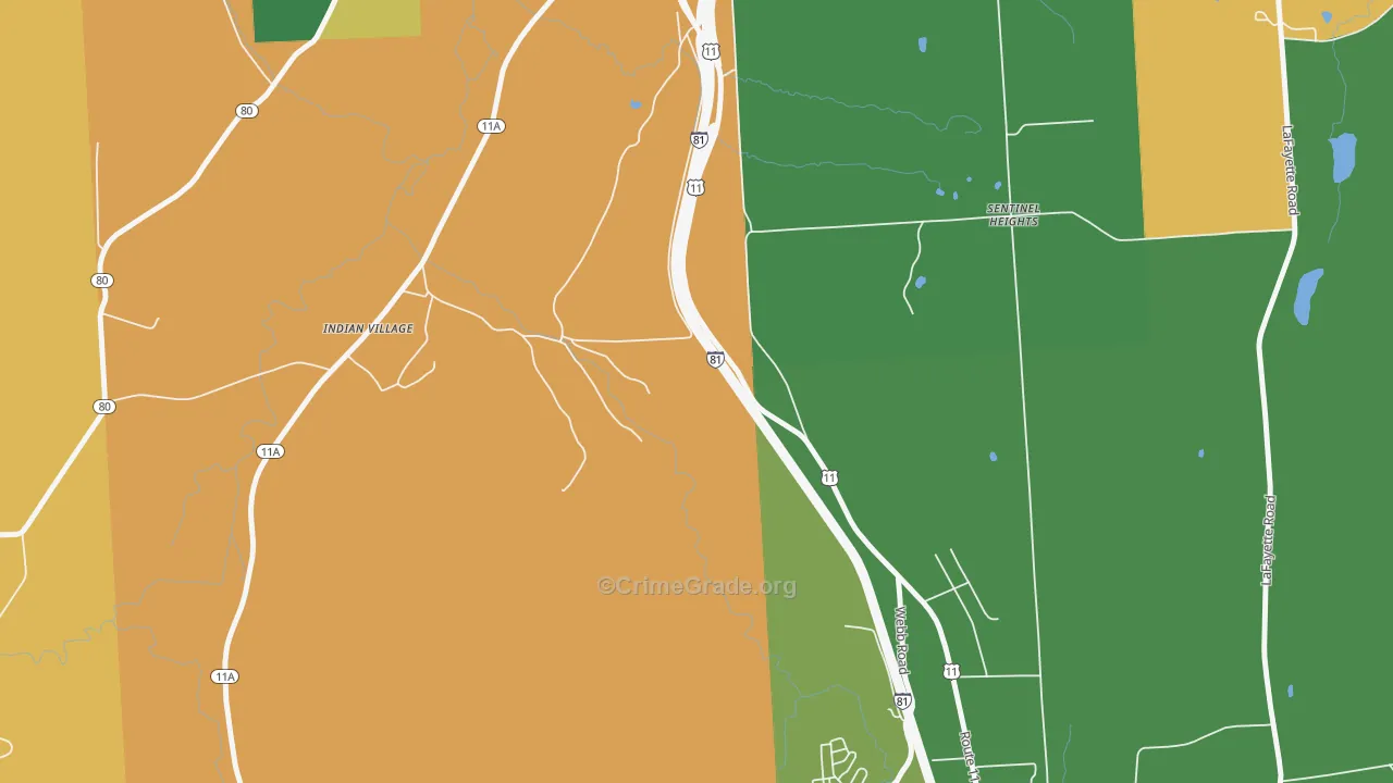 Onondaga, NY Map of Drug-Related Crime Rates