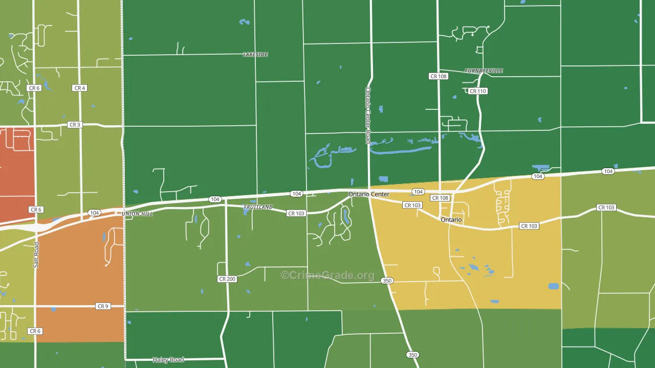 Ontario, NY Map of Drug-Related Crime Rates