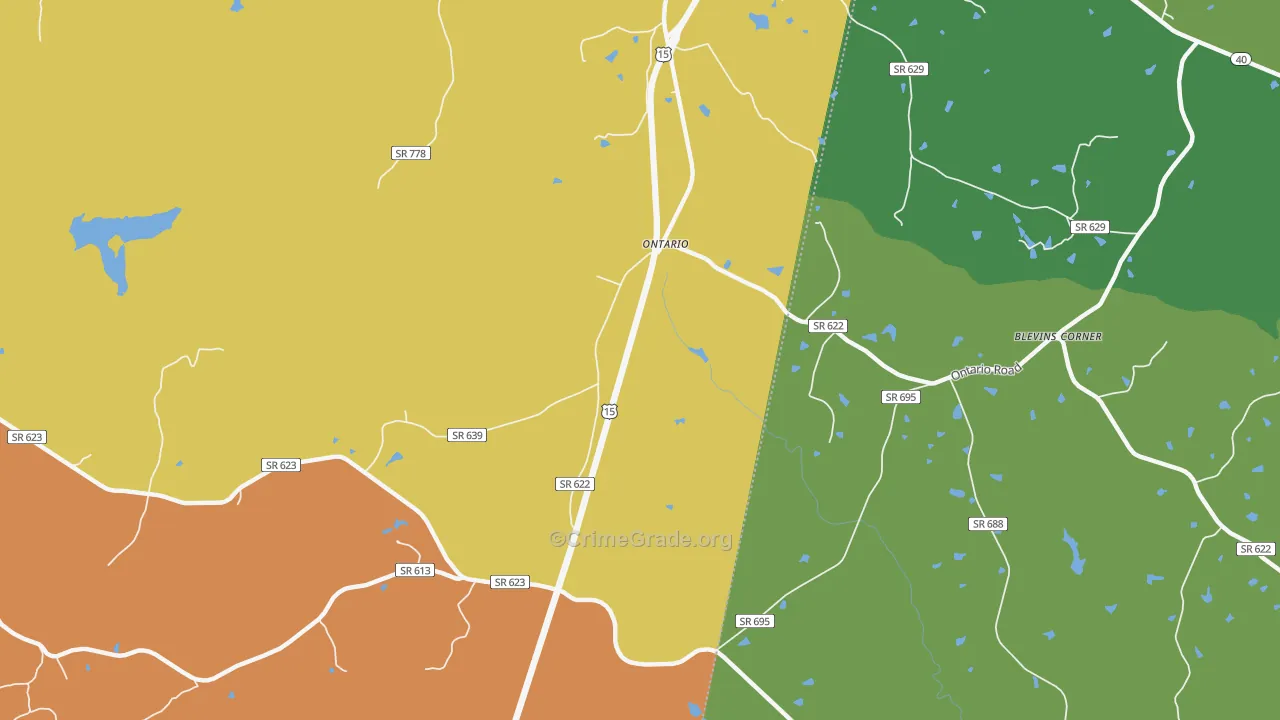 Ontario, VA Map of Drug-Related Crime Rates