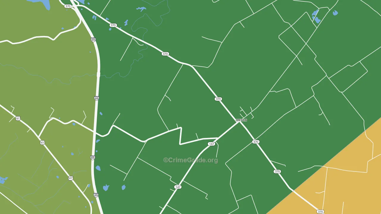Onton, KY Map of Drug-Related Crime Rates