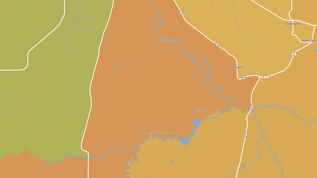 Ontonagon County, MI Map of Drug-Related Crime Rates