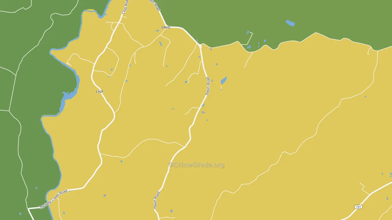 Onvil, NC Map of Drug-Related Crime Rates