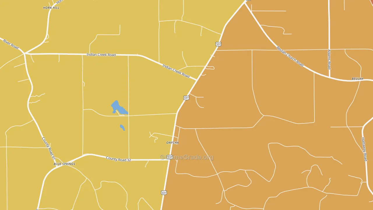 Onycha, AL Map of Drug-Related Crime Rates