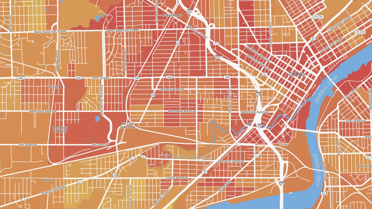 Onyx, Toledo, OH Map of Drug-Related Crime Rates