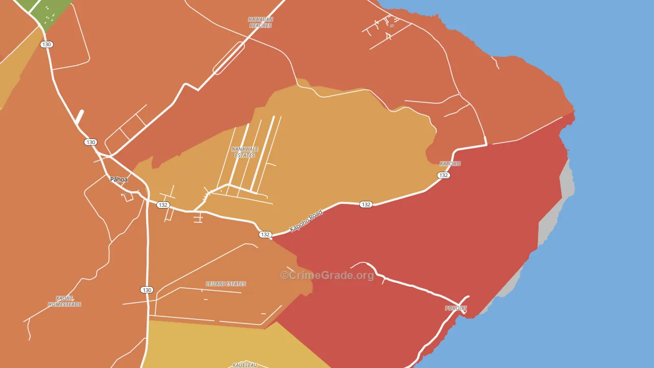 Opihikao, HI Map of Drug-Related Crime Rates
