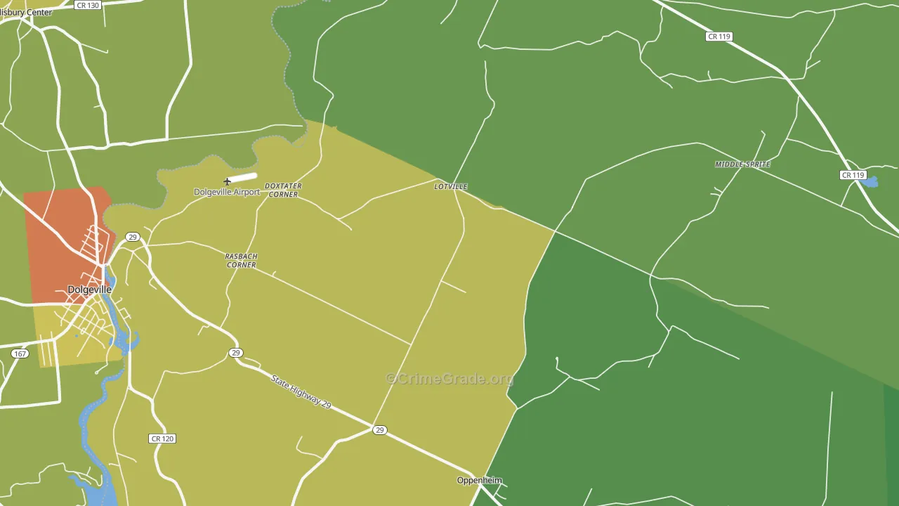 Oppenheim, NY Map of Drug-Related Crime Rates