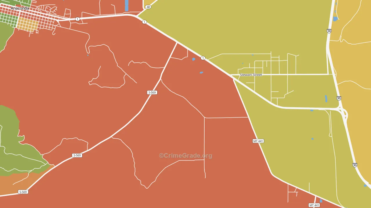 Opportunity, MT Map of Drug-Related Crime Rates