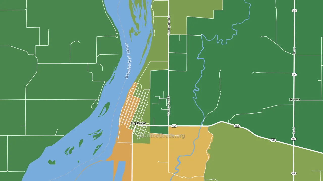 Oquawka, IL Map of Drug-Related Crime Rates