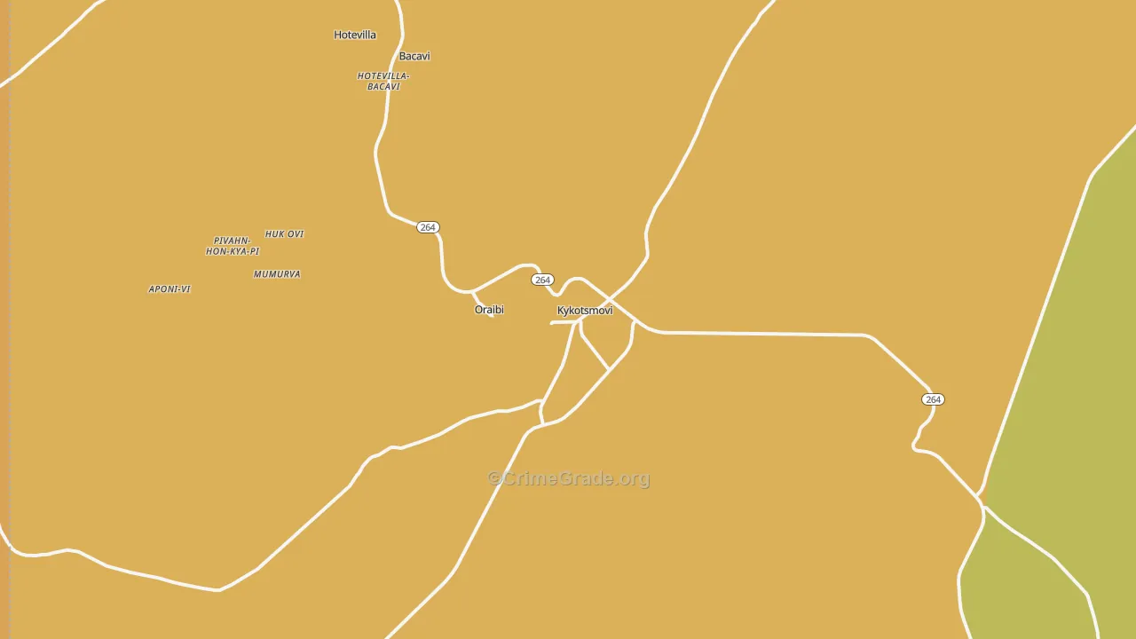 Oraibi, AZ Map of Drug-Related Crime Rates