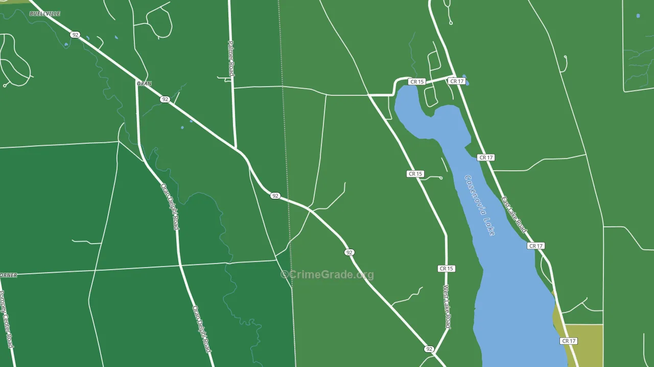 Oran, NY Map of Drug-Related Crime Rates