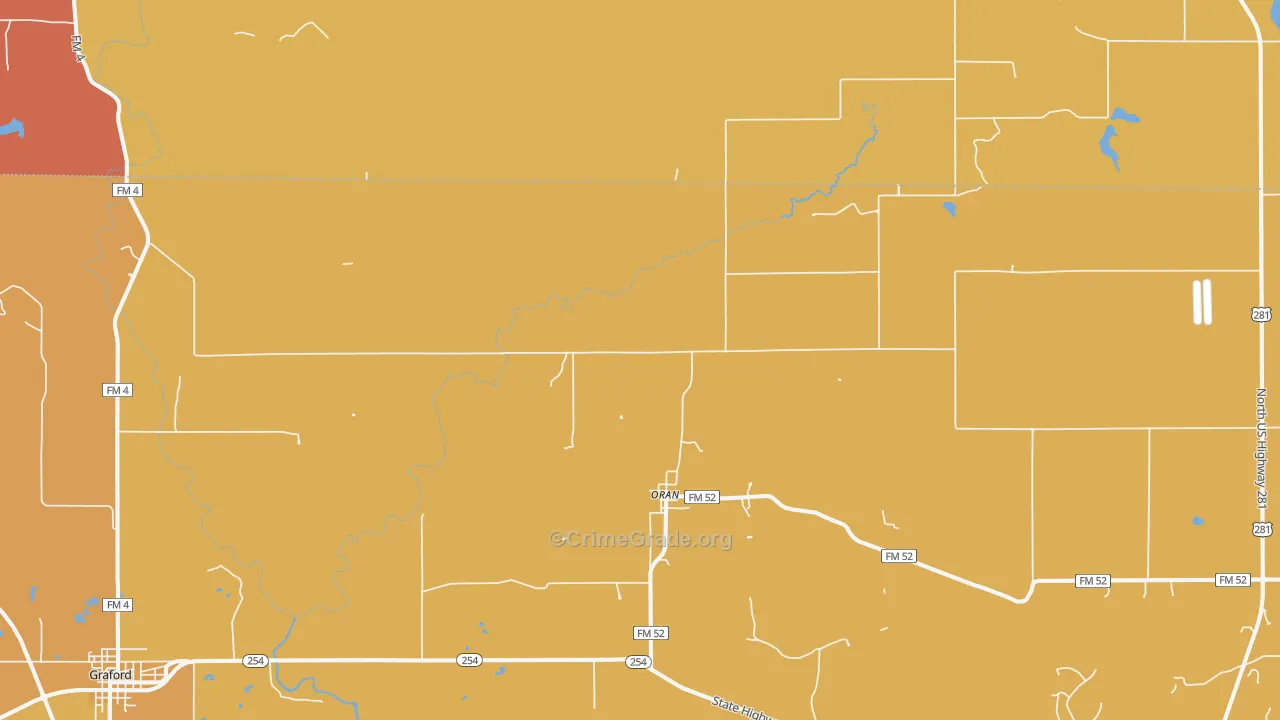 Oran, TX Map of Drug-Related Crime Rates