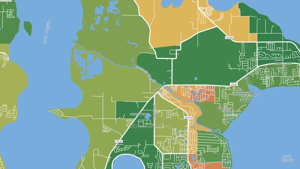 Orange Bend, FL Map of Drug-Related Crime Rates