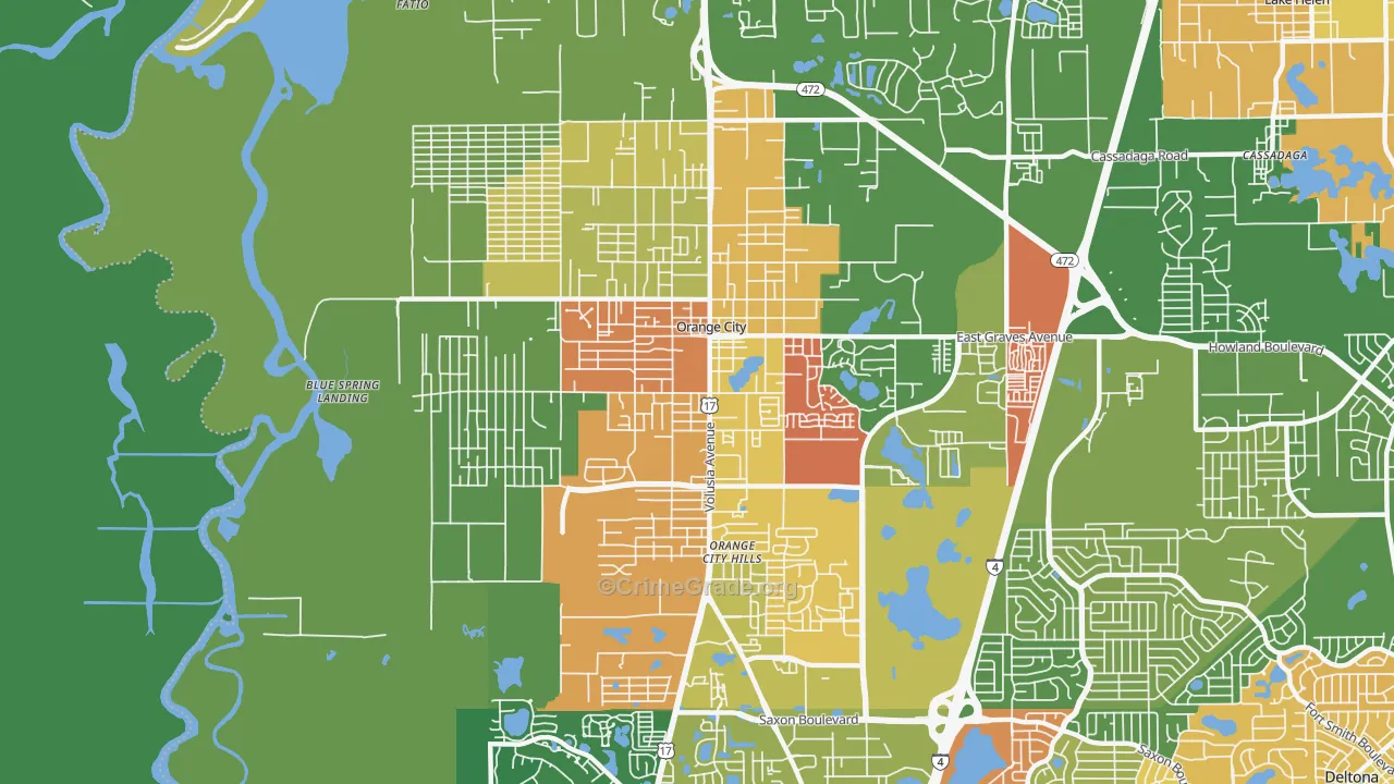 Orange City, FL Map of Drug-Related Crime Rates