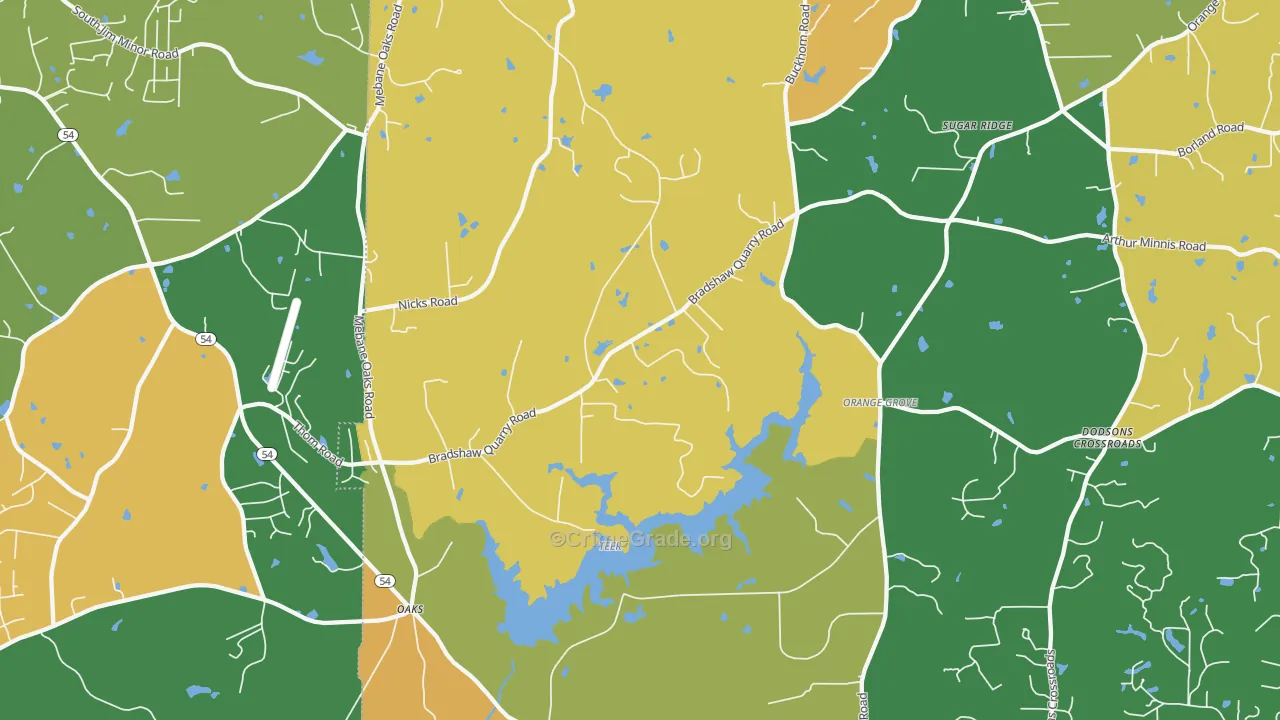 Orange Grove, NC Map of Drug-Related Crime Rates