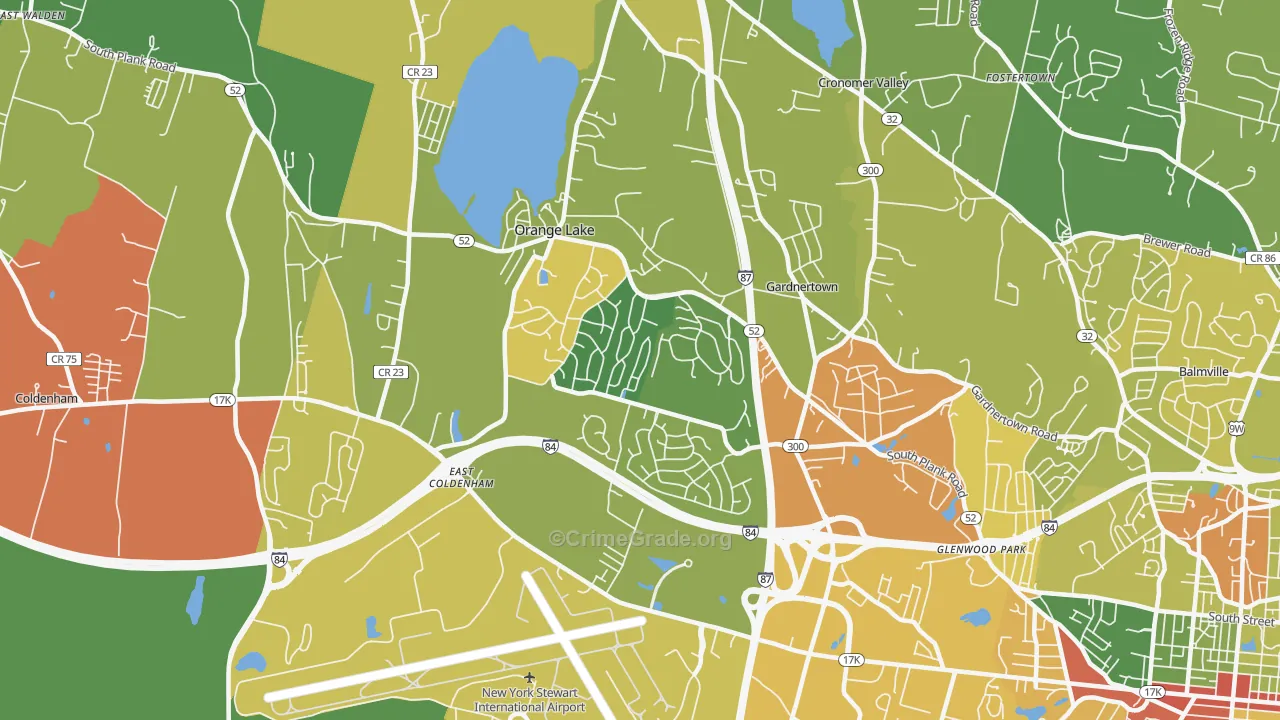 Orange Lake, NY Map of Drug-Related Crime Rates