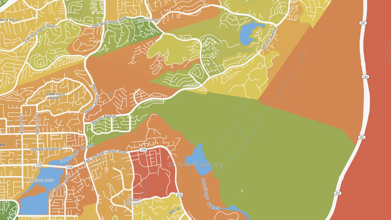 Orange Park Acres, CA Map of Drug-Related Crime Rates