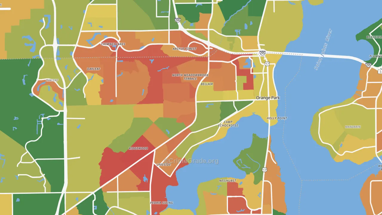 Orange Park, FL Map of Drug-Related Crime Rates