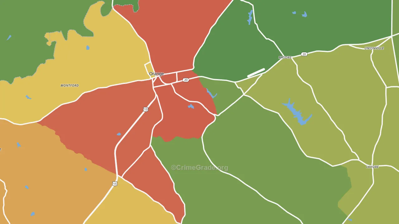 Orange, VA Map of Drug-Related Crime Rates