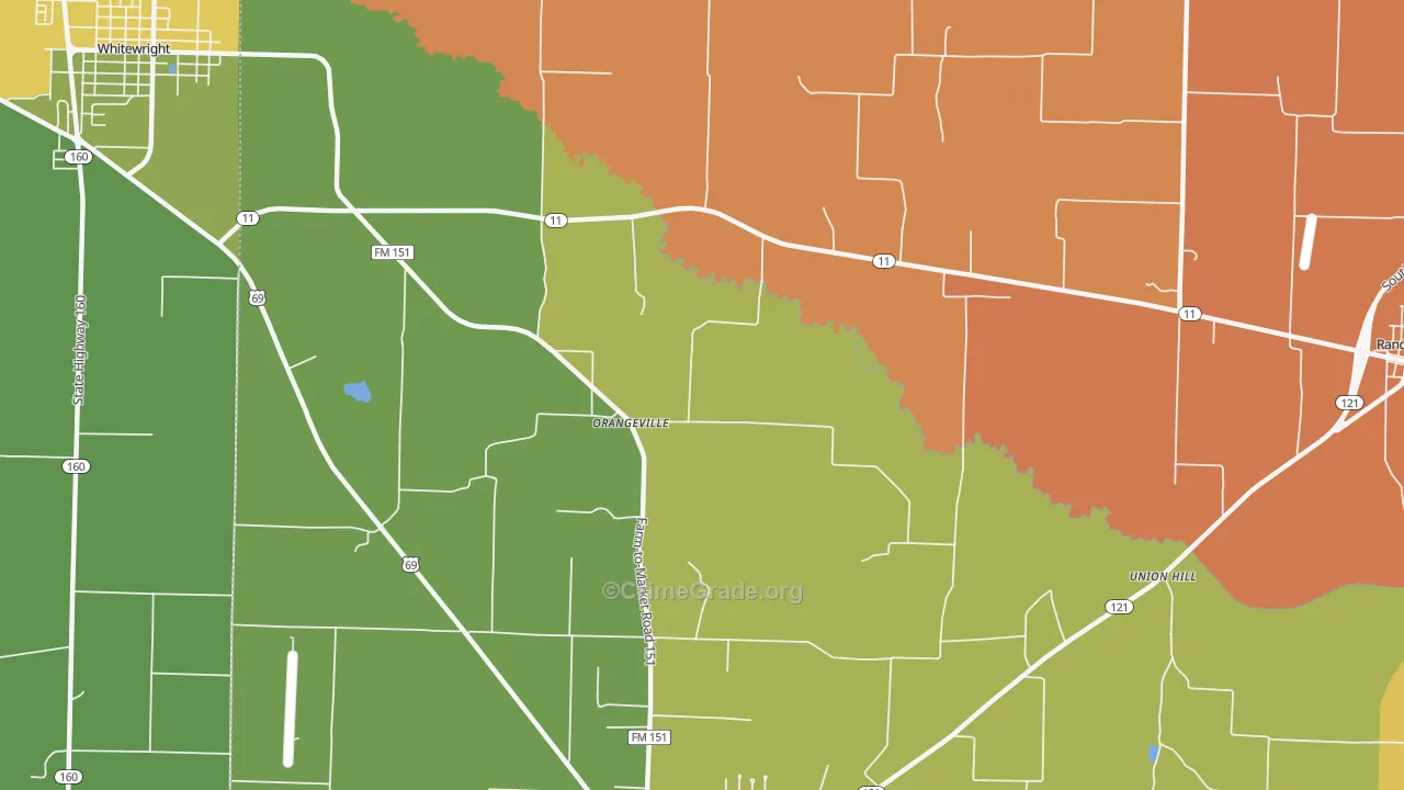 Orangeville, TX Map of Drug-Related Crime Rates
