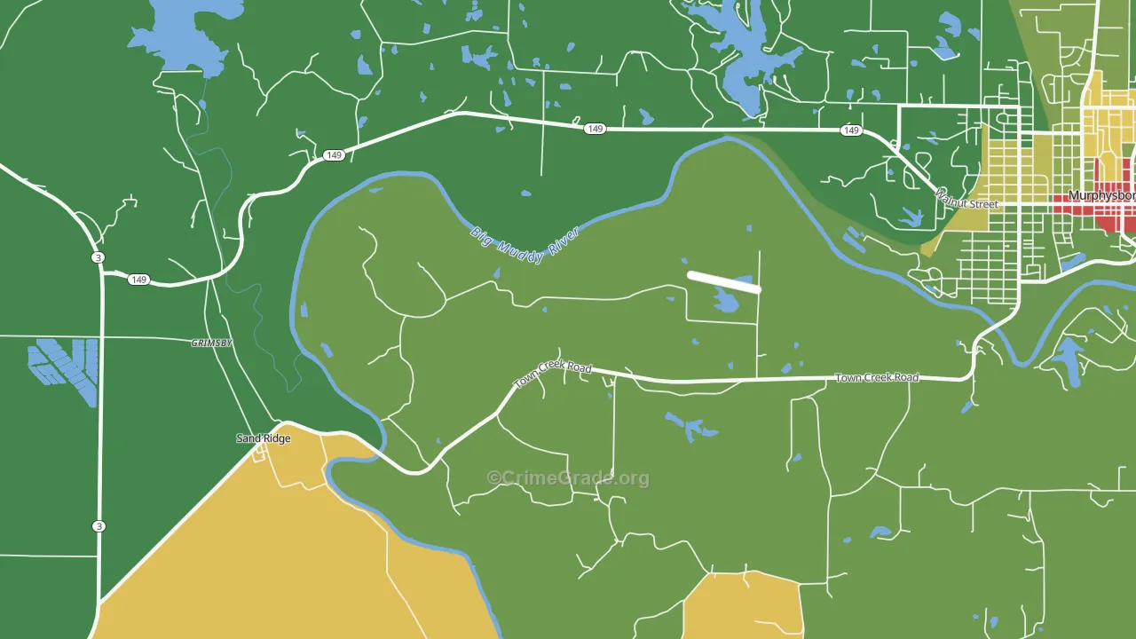 Oraville, IL Map of Drug-Related Crime Rates