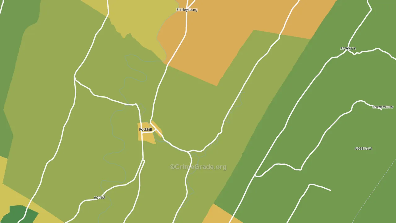 Orbisonia, PA Map of Drug-Related Crime Rates