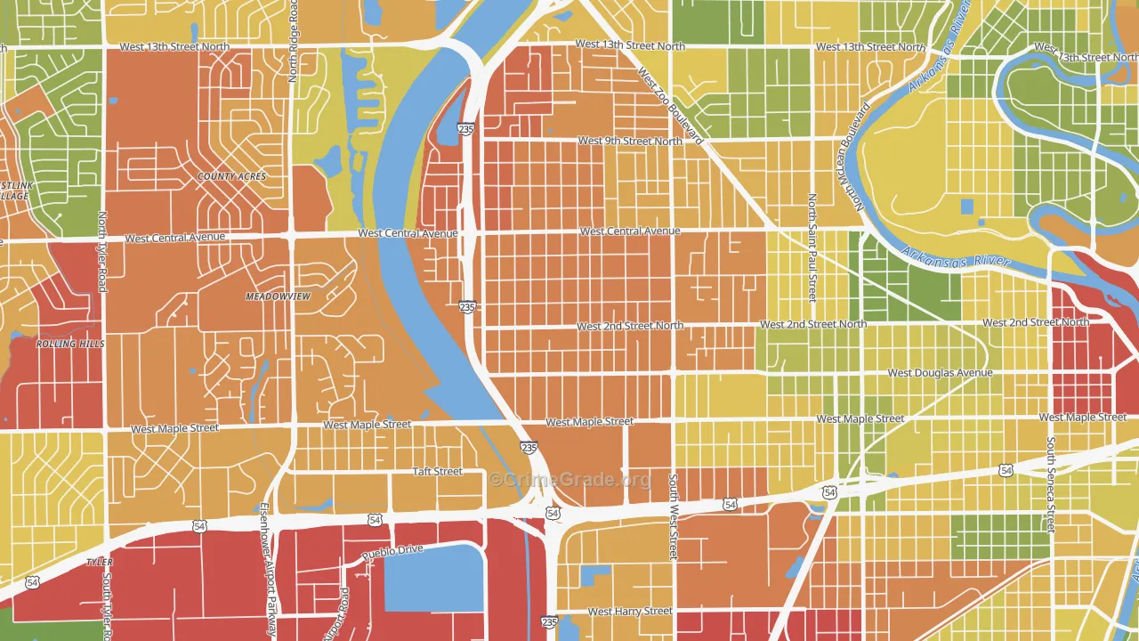 Orchard Breeze, Wichita, KS Map of Drug-Related Crime Rates