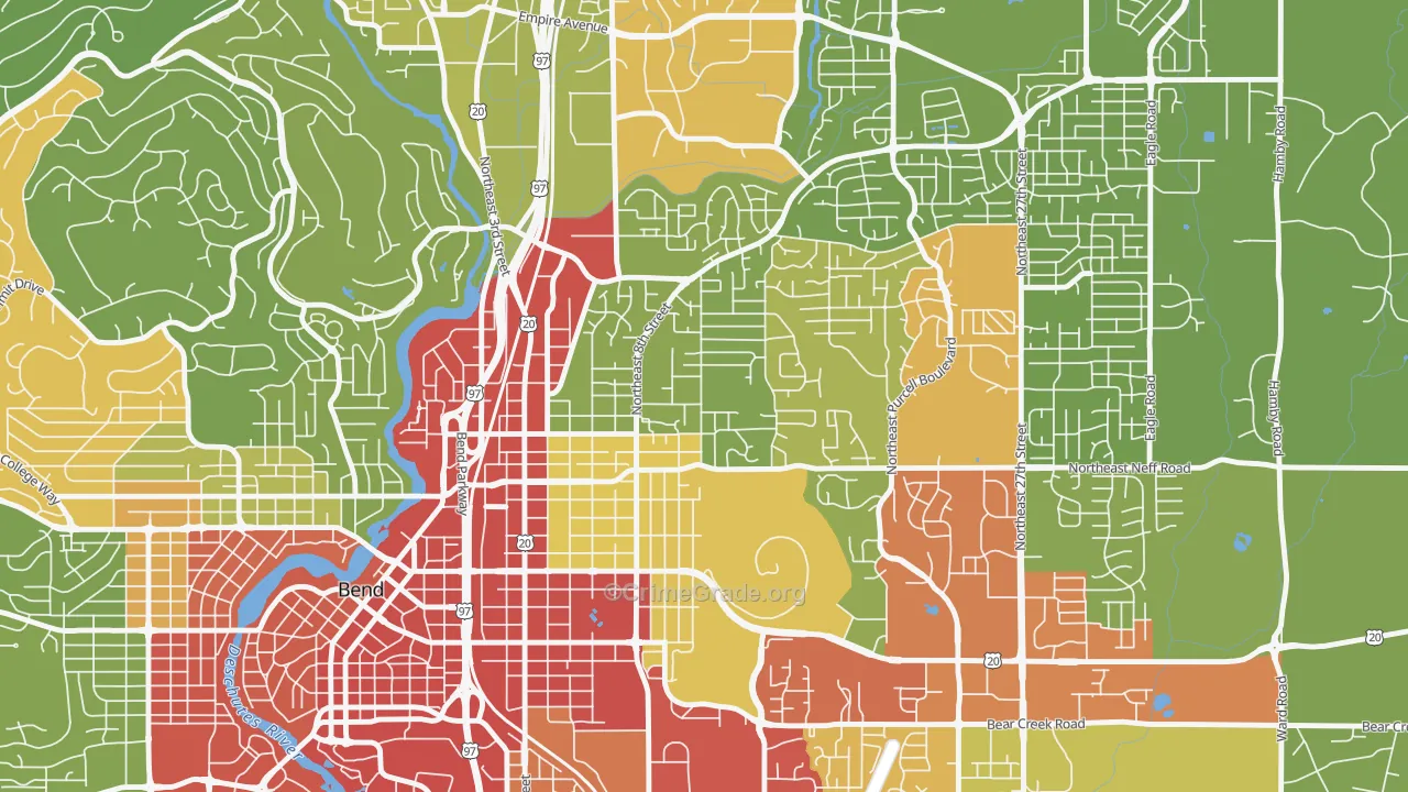 Orchard District, Bend, OR Map of Drug-Related Crime Rates