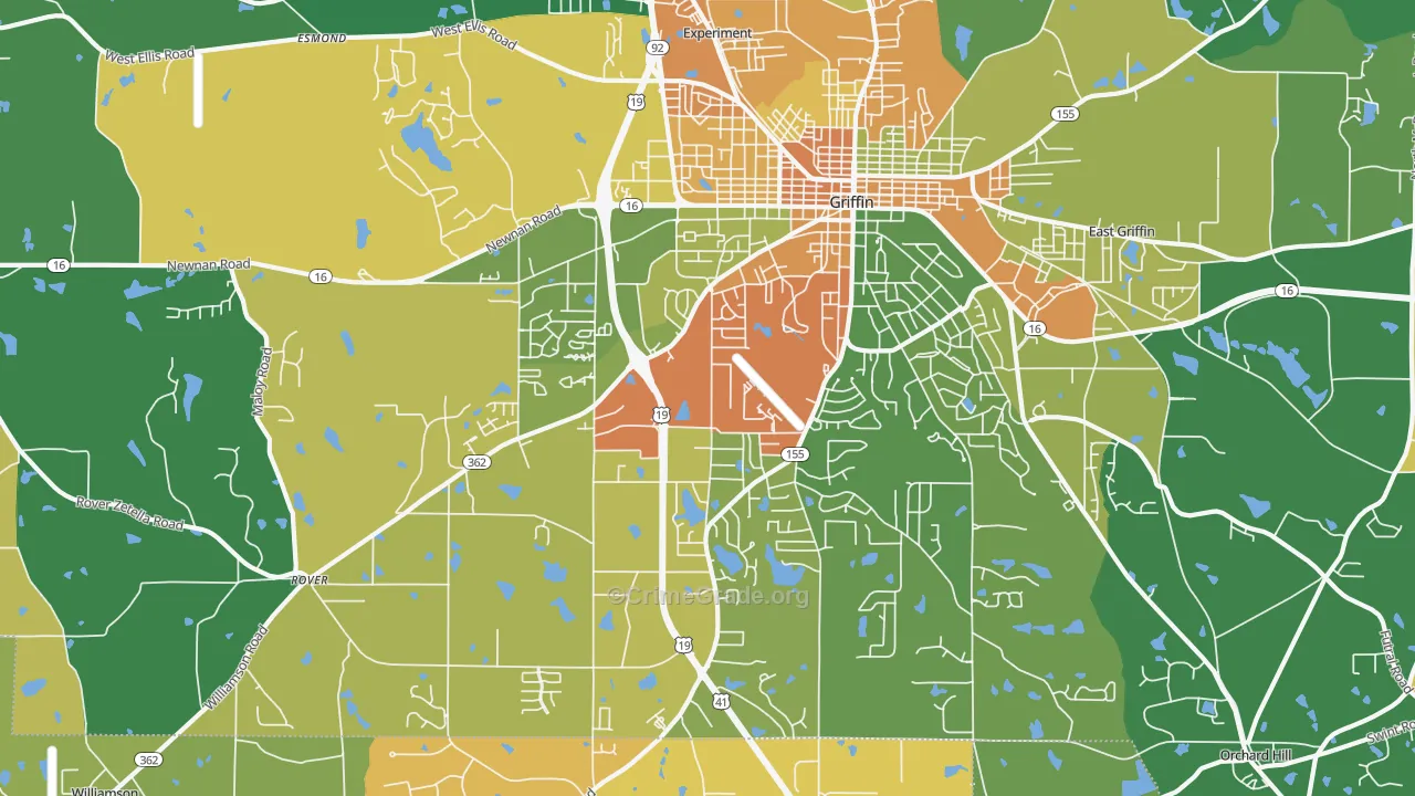 Orchard Hill, GA Map of Drug-Related Crime Rates