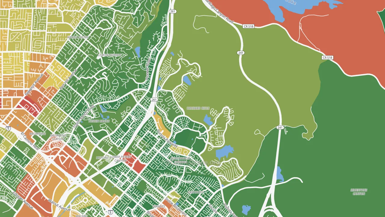 Orchard Hills, Irvine, CA Map of Drug-Related Crime Rates