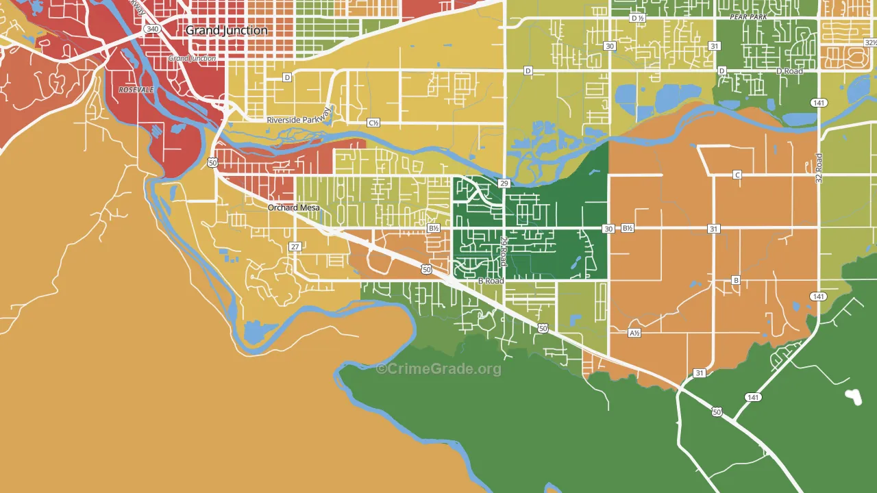Orchard Mesa, CO Map of Drug-Related Crime Rates